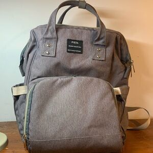 Grey Bookbag Diaper Bag